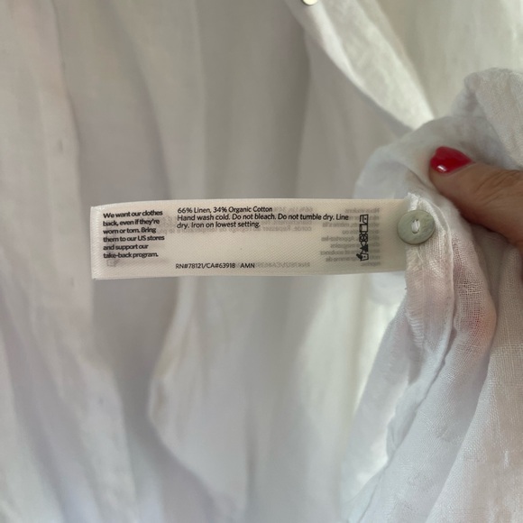 Eileen Fisher White Lightweight Linen Shirt Jacket and Straight leg pants - Picture 3 of 5